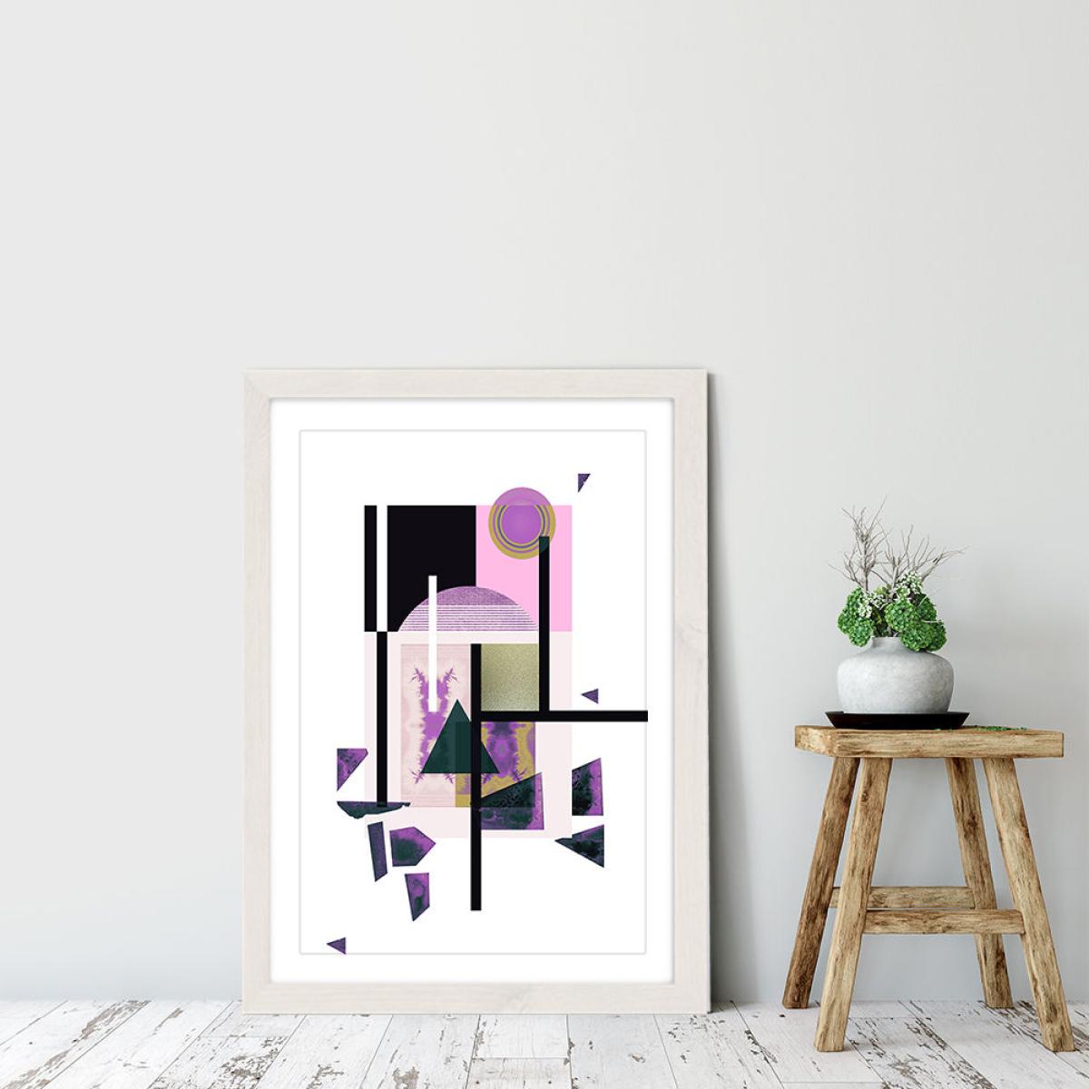 Psychedelic Gold Art Print White Frame – image 6
