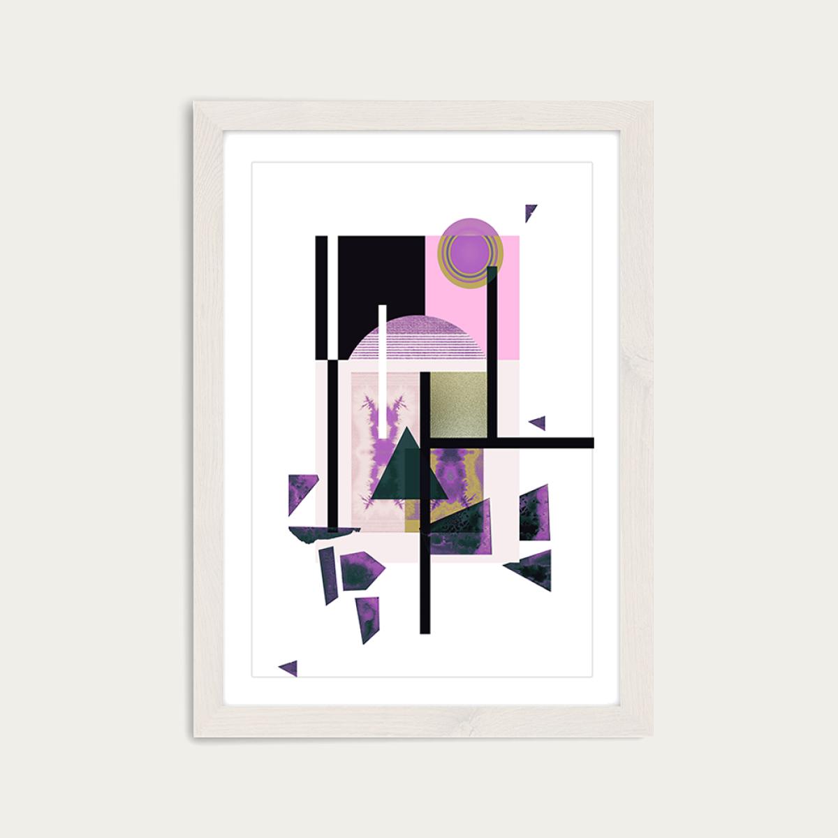 Psychedelic Gold Art Print White Frame – image 1