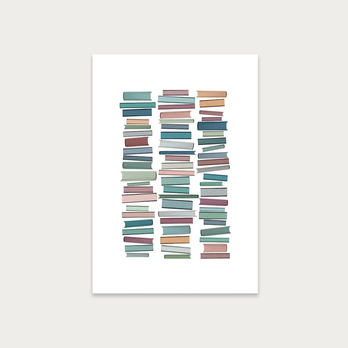 Books Pastel Art Print Unframed