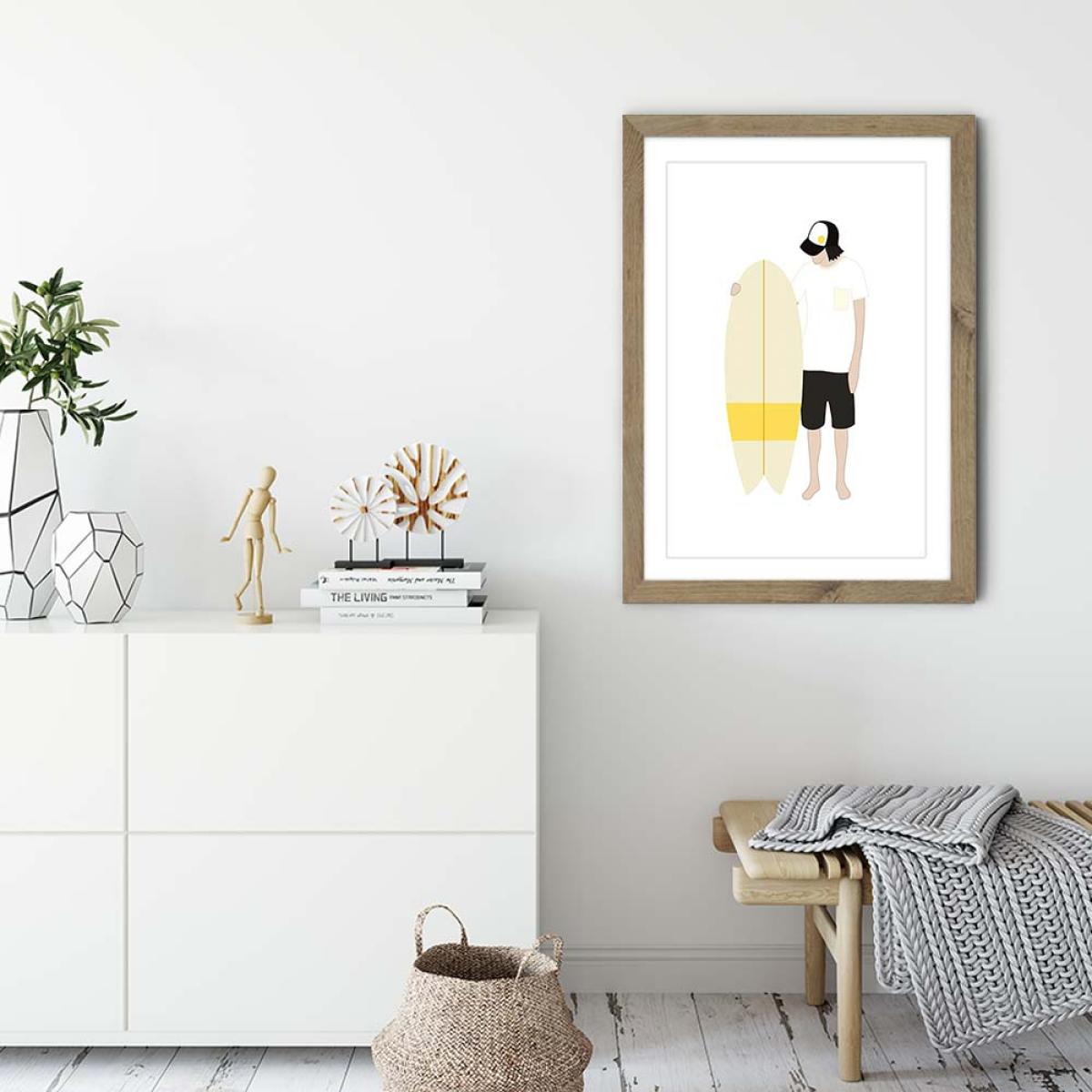Stick Art Print Oak Frame – image 3