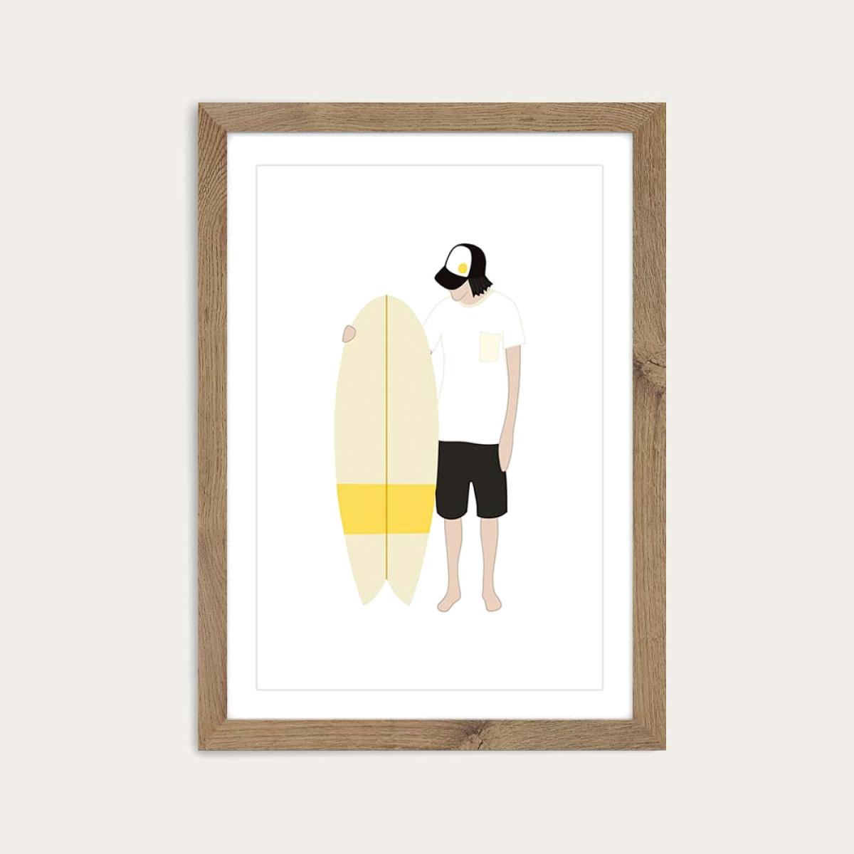 Stick Art Print Oak Frame – image 1