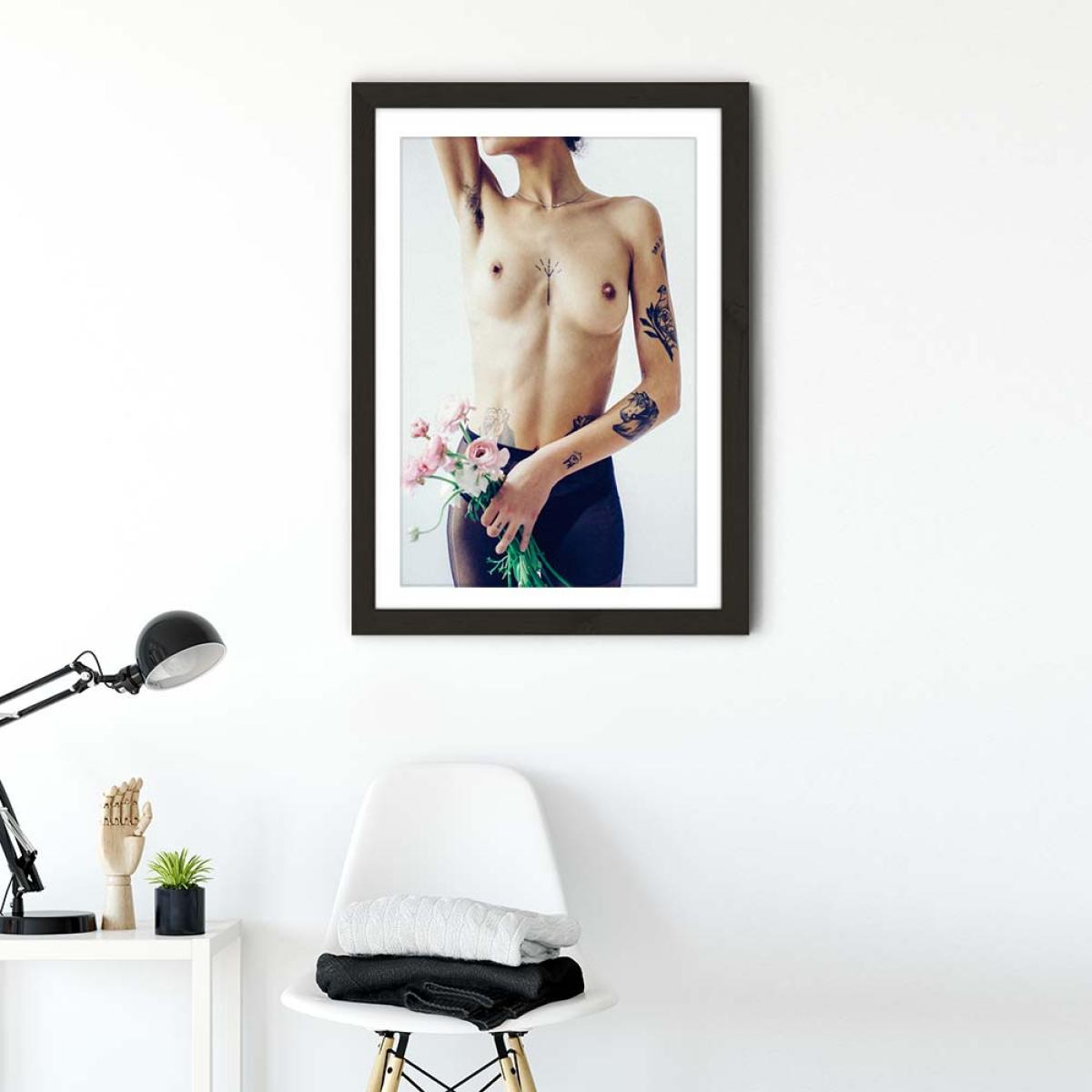 Flowers And Tights Art Print Black Frame – image 2