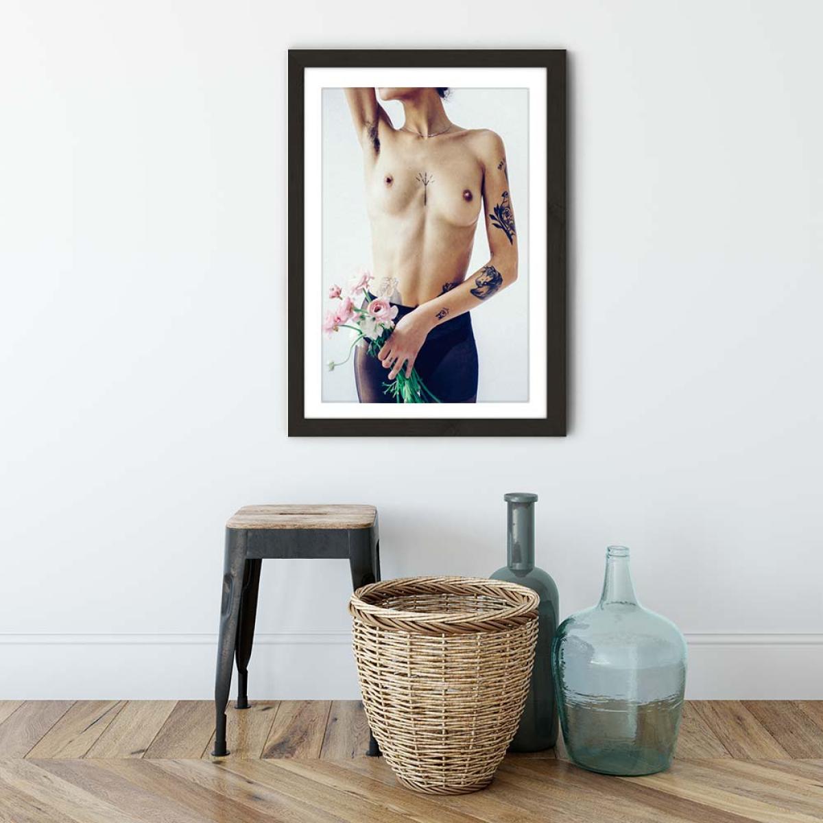 Flowers And Tights Art Print Black Frame – image 3