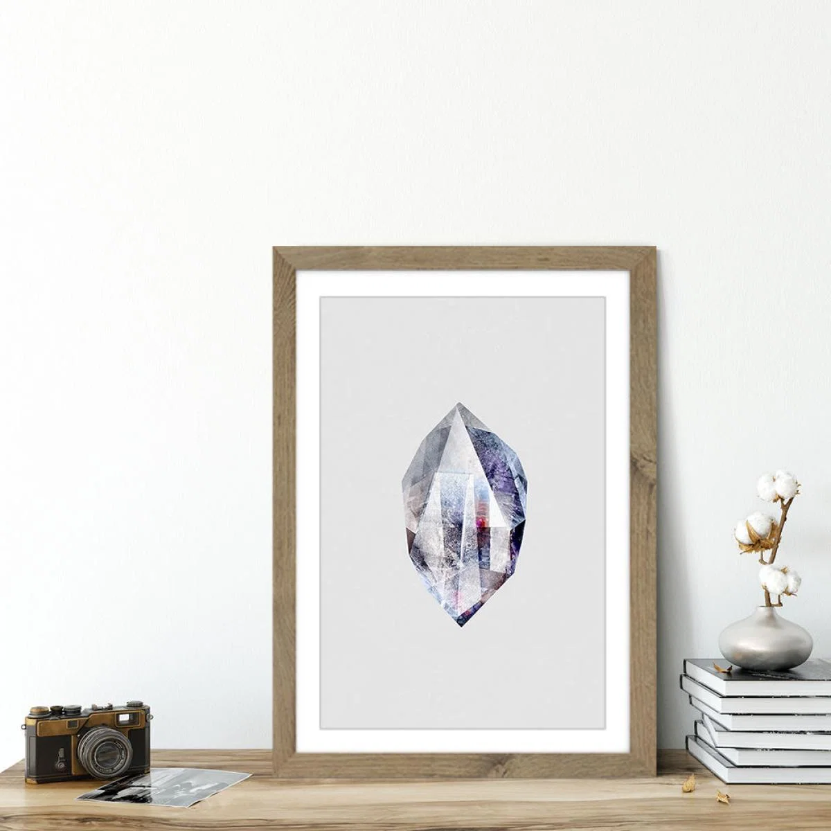 Fluorite Art Print Oak Frame – image 3