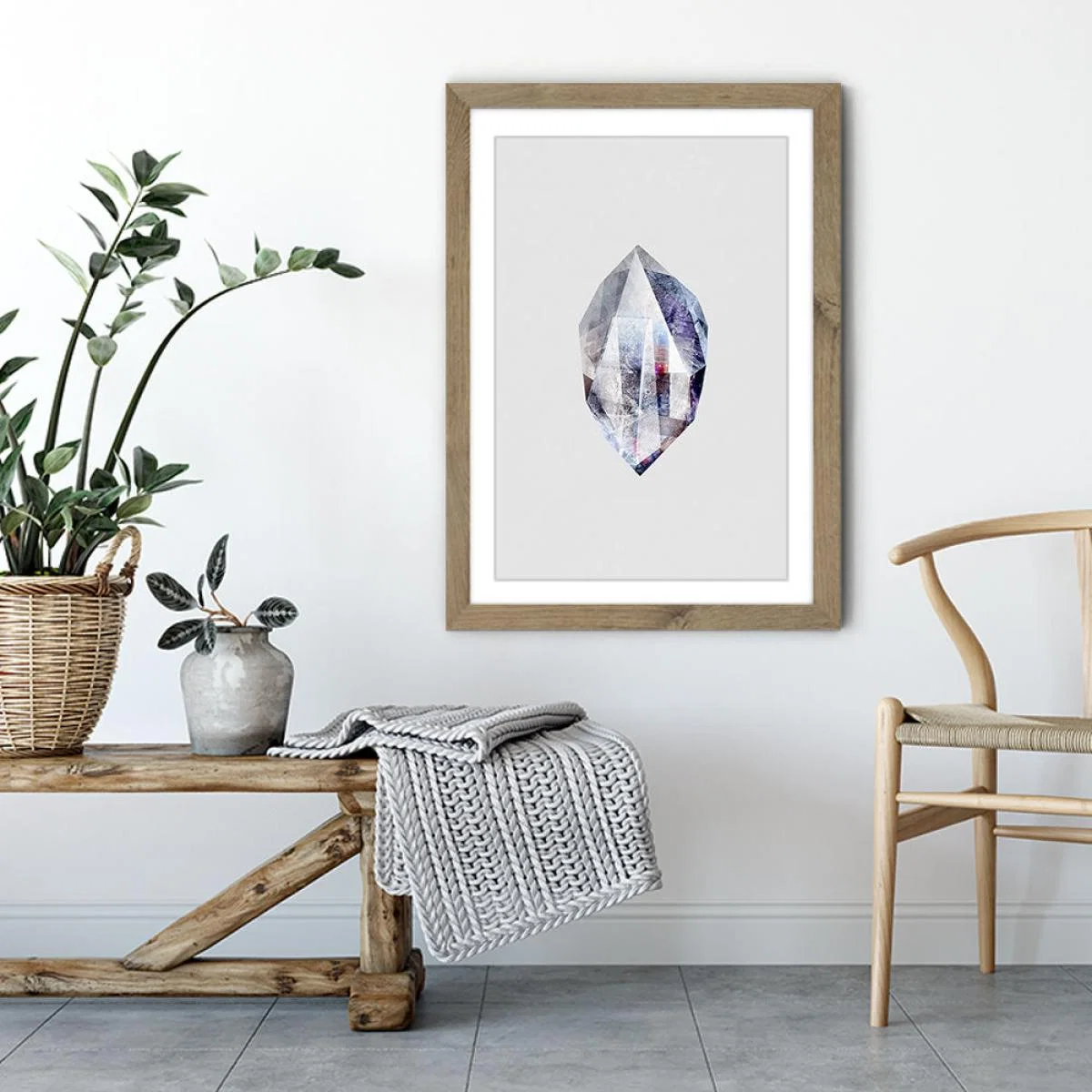 Fluorite Art Print Oak Frame – image 4