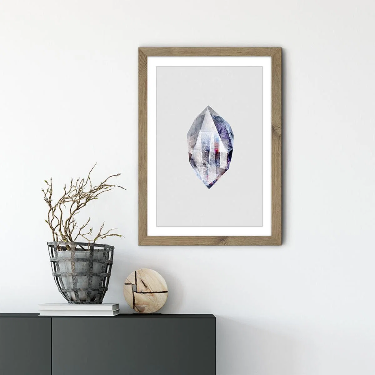 Fluorite Art Print Oak Frame – image 5