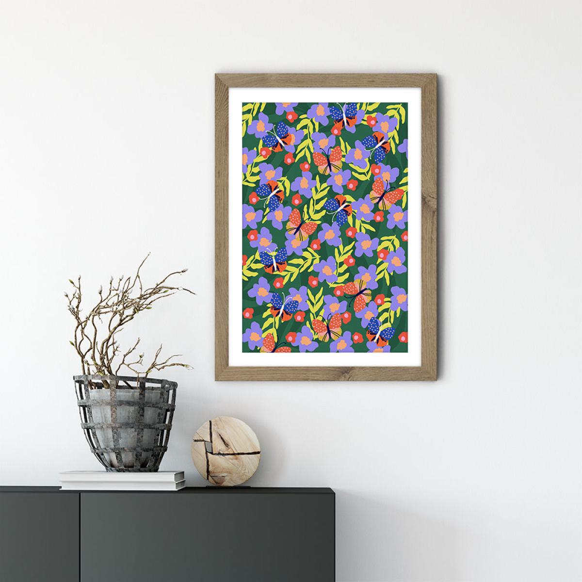 Butterflies At Your Window Art Print Oak Frame – image 2