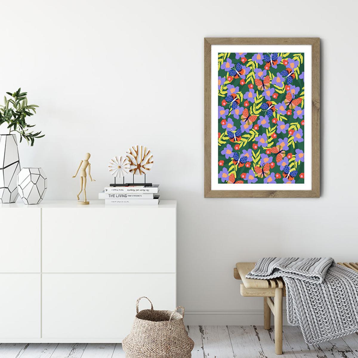 Butterflies At Your Window Art Print Oak Frame – image 3