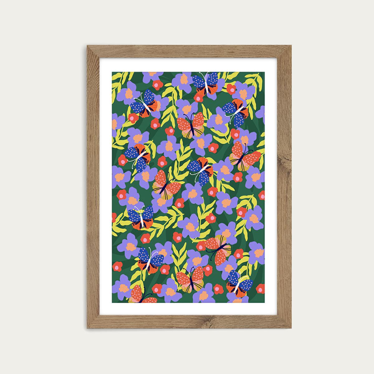 Butterflies At Your Window Art Print Oak Frame – image 1