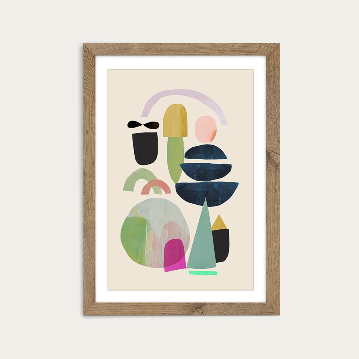 Nord III Art Print Oak Frame – image 1