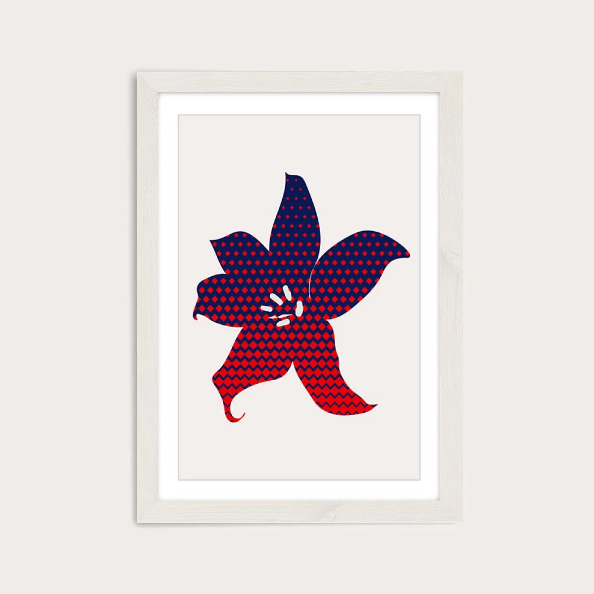Pop Flower Art Print White Frame – image 1