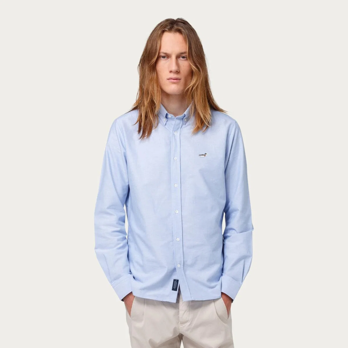 The Plain Light Blue Duck Button Down Shirt – image 4