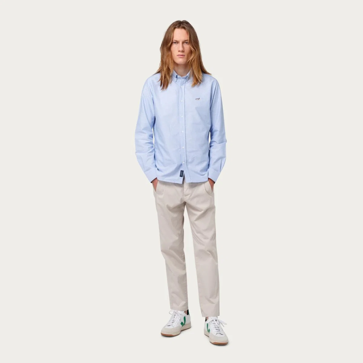 The Plain Light Blue Duck Button Down Shirt – image 1