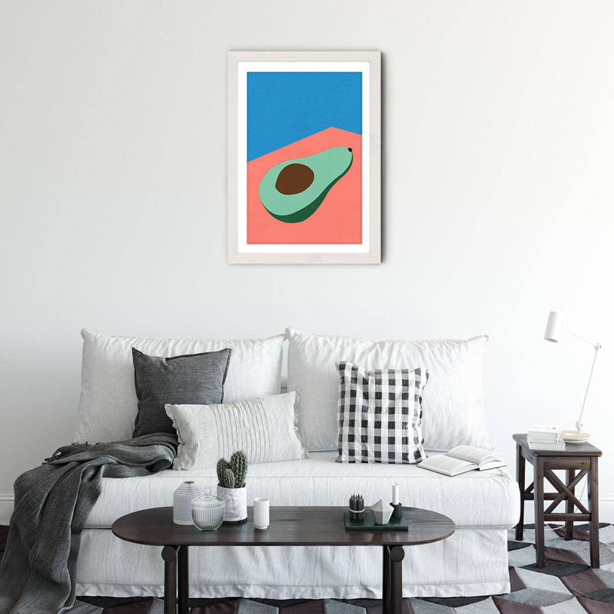 Avocado on The Table Art Print White Frame – image 2