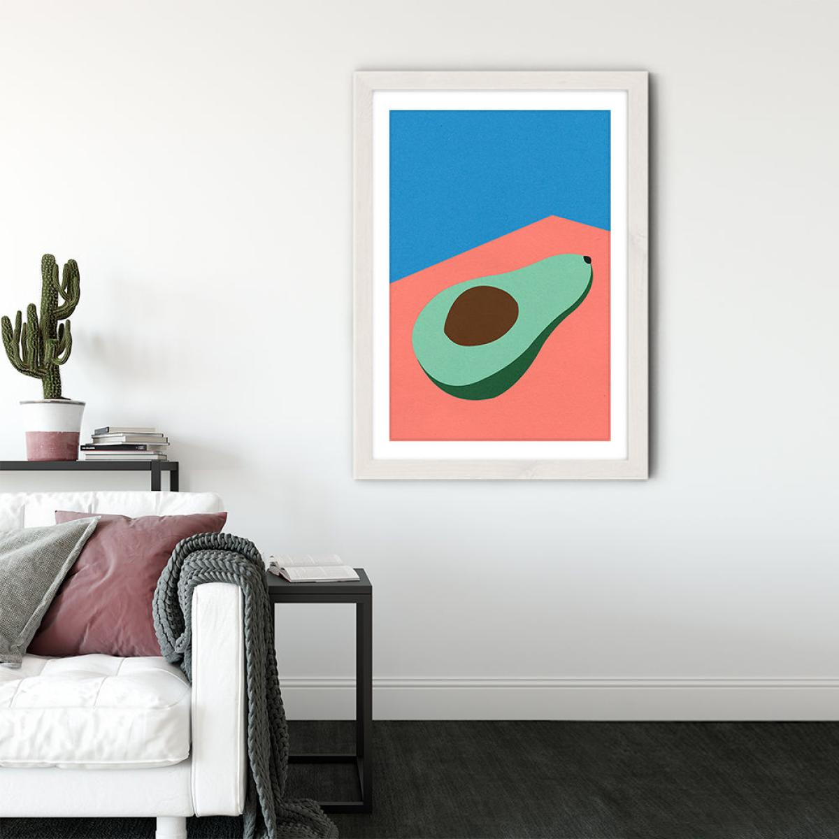 Avocado on The Table Art Print White Frame – image 3