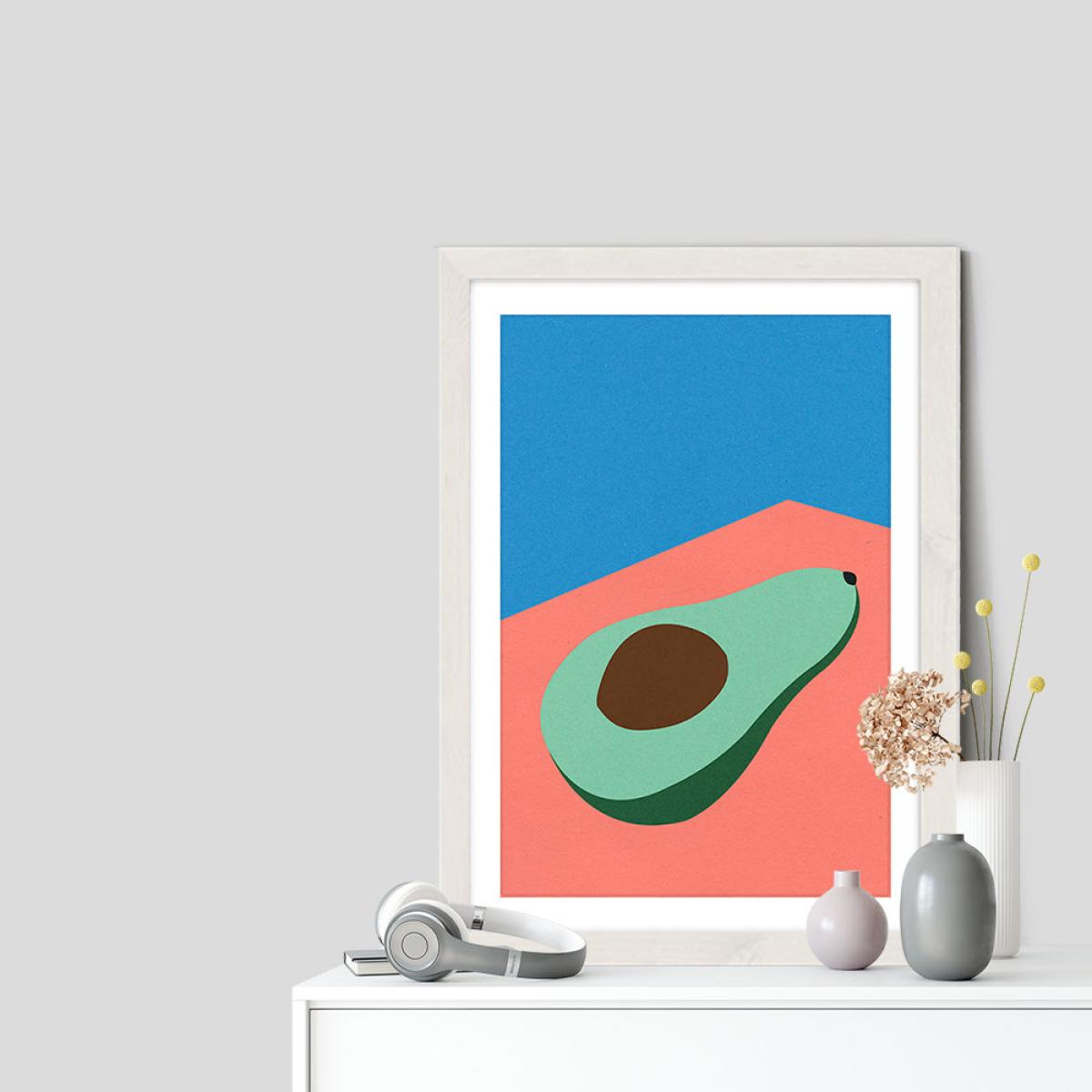 Avocado on The Table Art Print White Frame – image 7