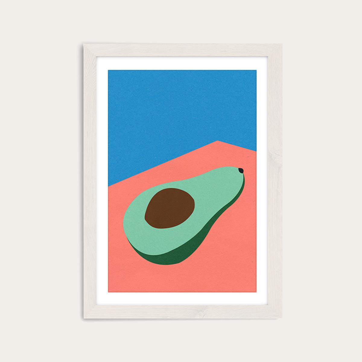 Avocado on The Table Art Print White Frame – image 1
