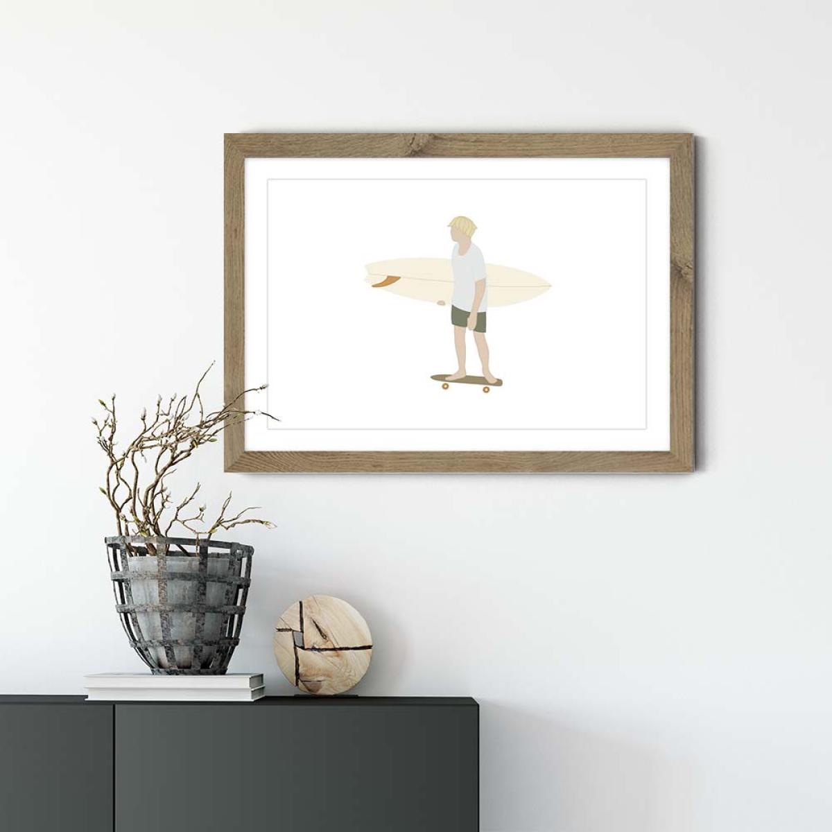 Little Grom Art Print Oak Frame – image 2