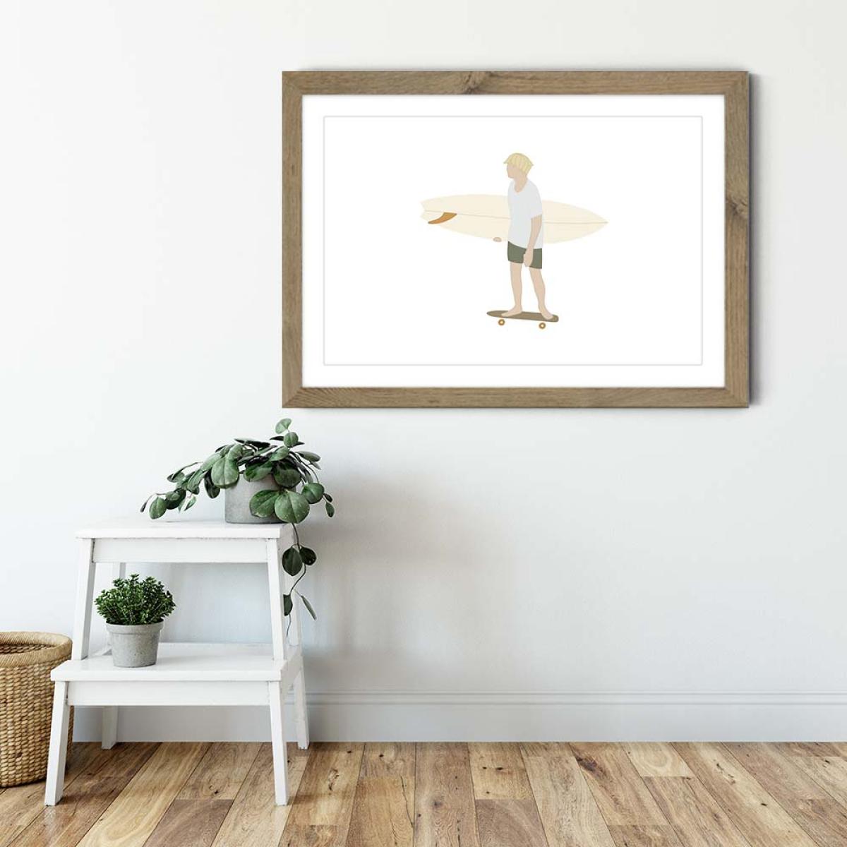 Little Grom Art Print Oak Frame – image 4