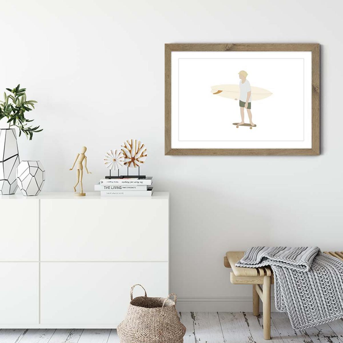Little Grom Art Print Oak Frame – image 5