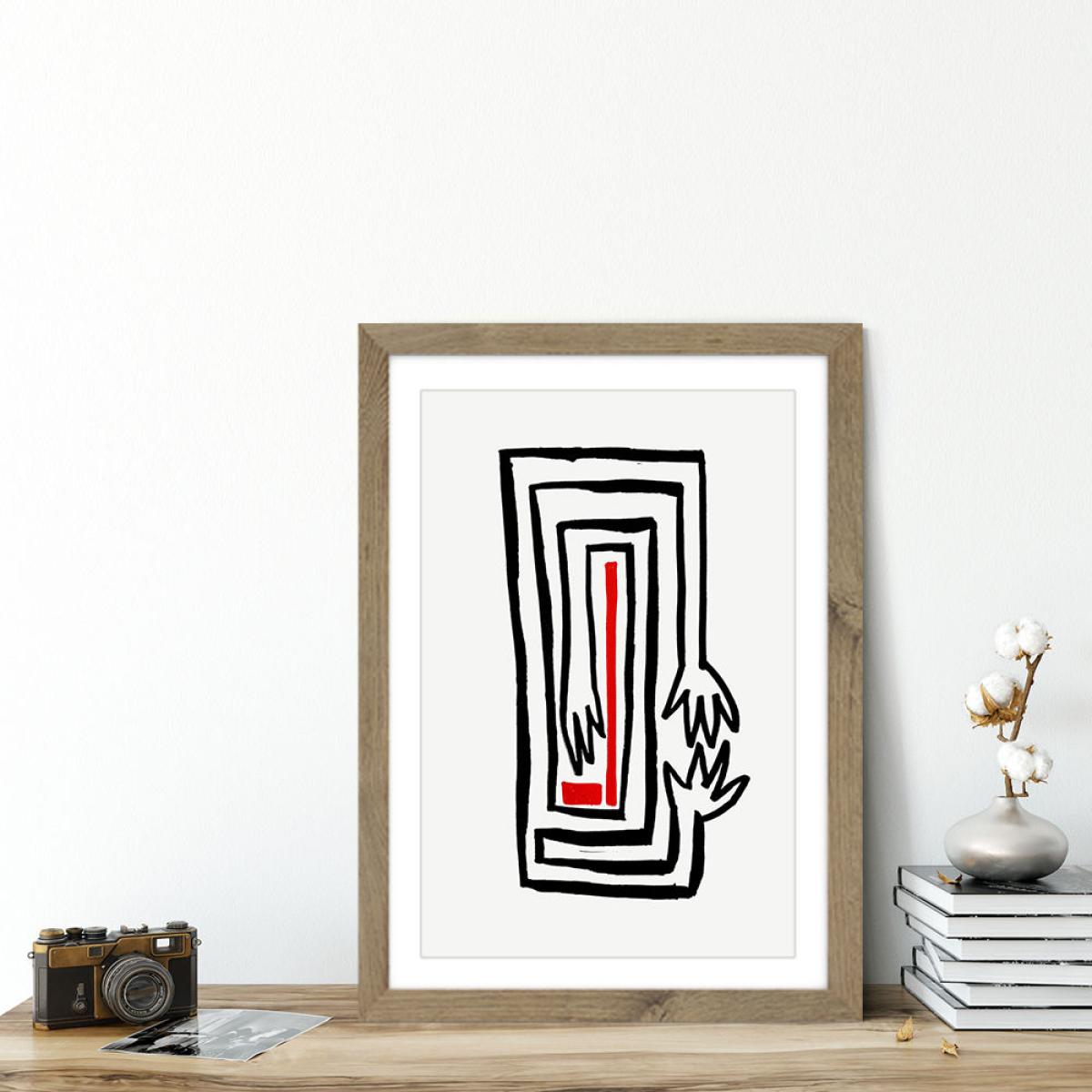 Hands III Art Print Oak Frame – image 4