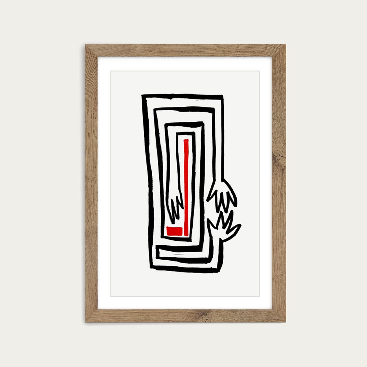 Hands III Art Print Oak Frame – image 1