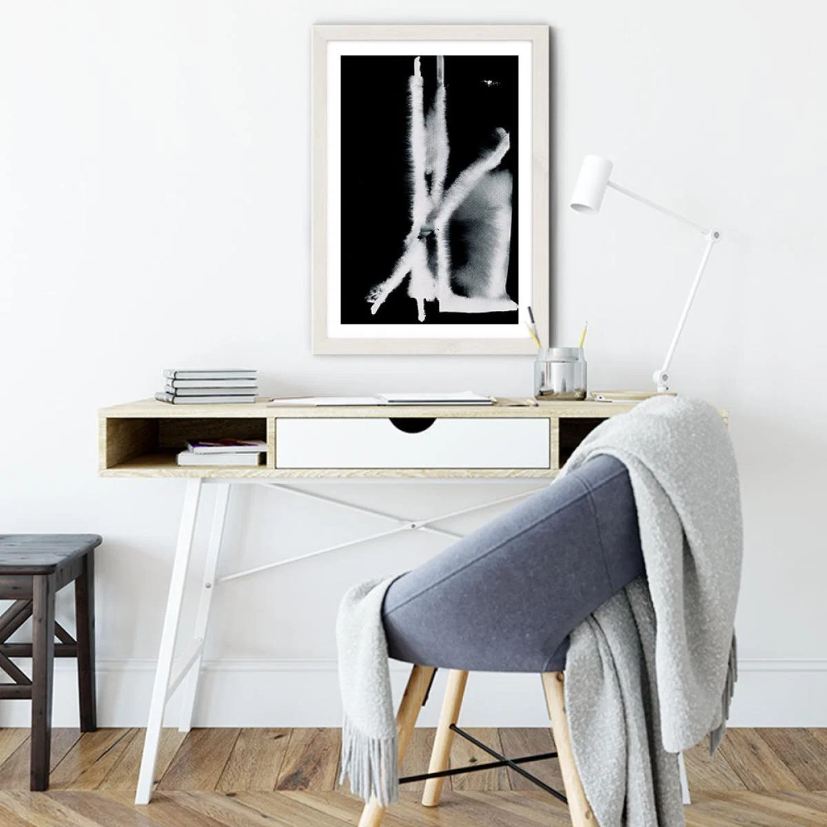 Feathery Milky Way Art Print White Frame – image 5