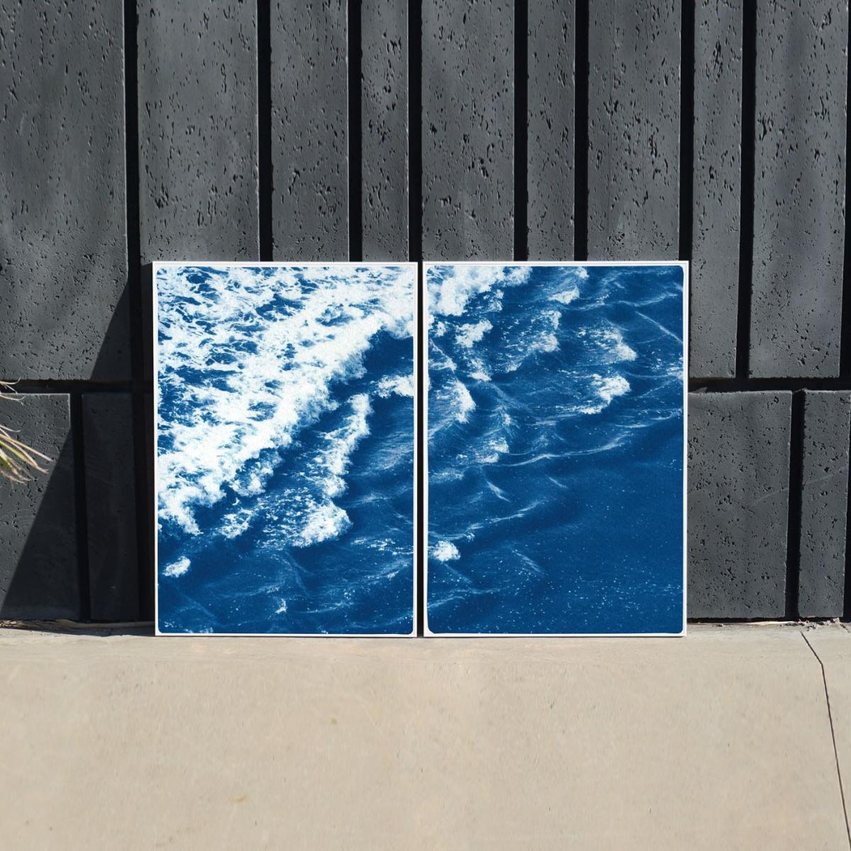 Rolling Waves off Sidney Handmade Cyanotype Art Print – image 2