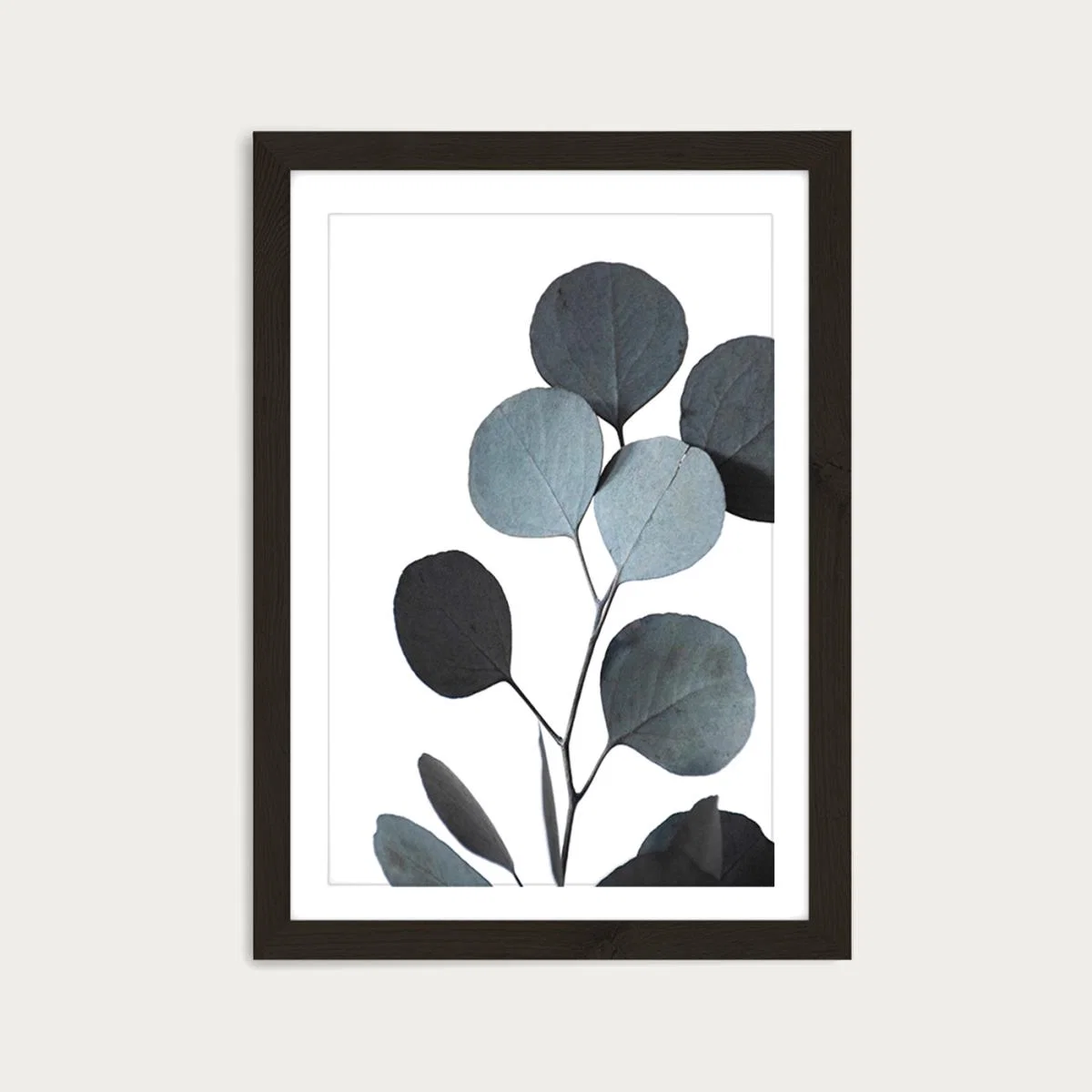 Blue Green Hues Dried Eucalyptus Branches 2 Of 3 Art Print Black Frame – image 1
