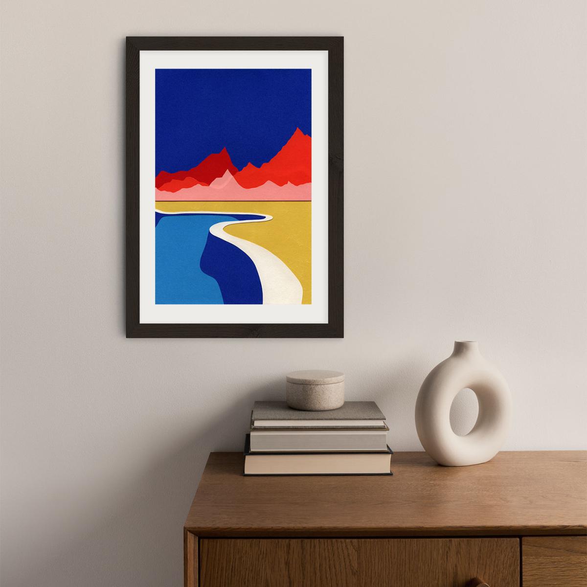 Red Hills Desert Pool Art Print Black Frame – image 2