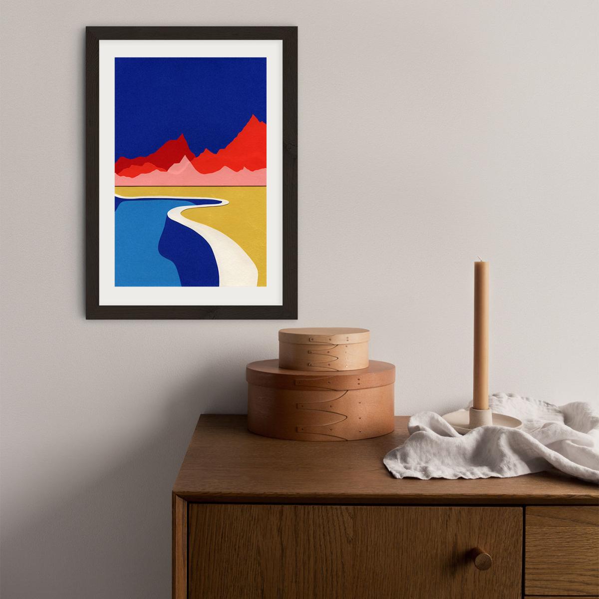 Red Hills Desert Pool Art Print Black Frame – image 3