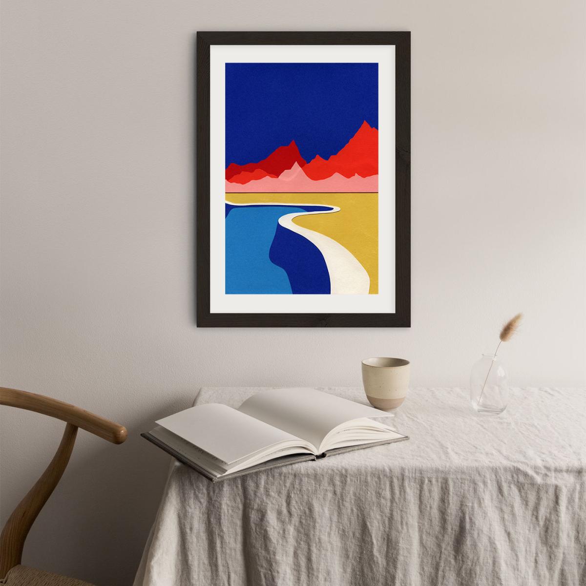 Red Hills Desert Pool Art Print Black Frame – image 4