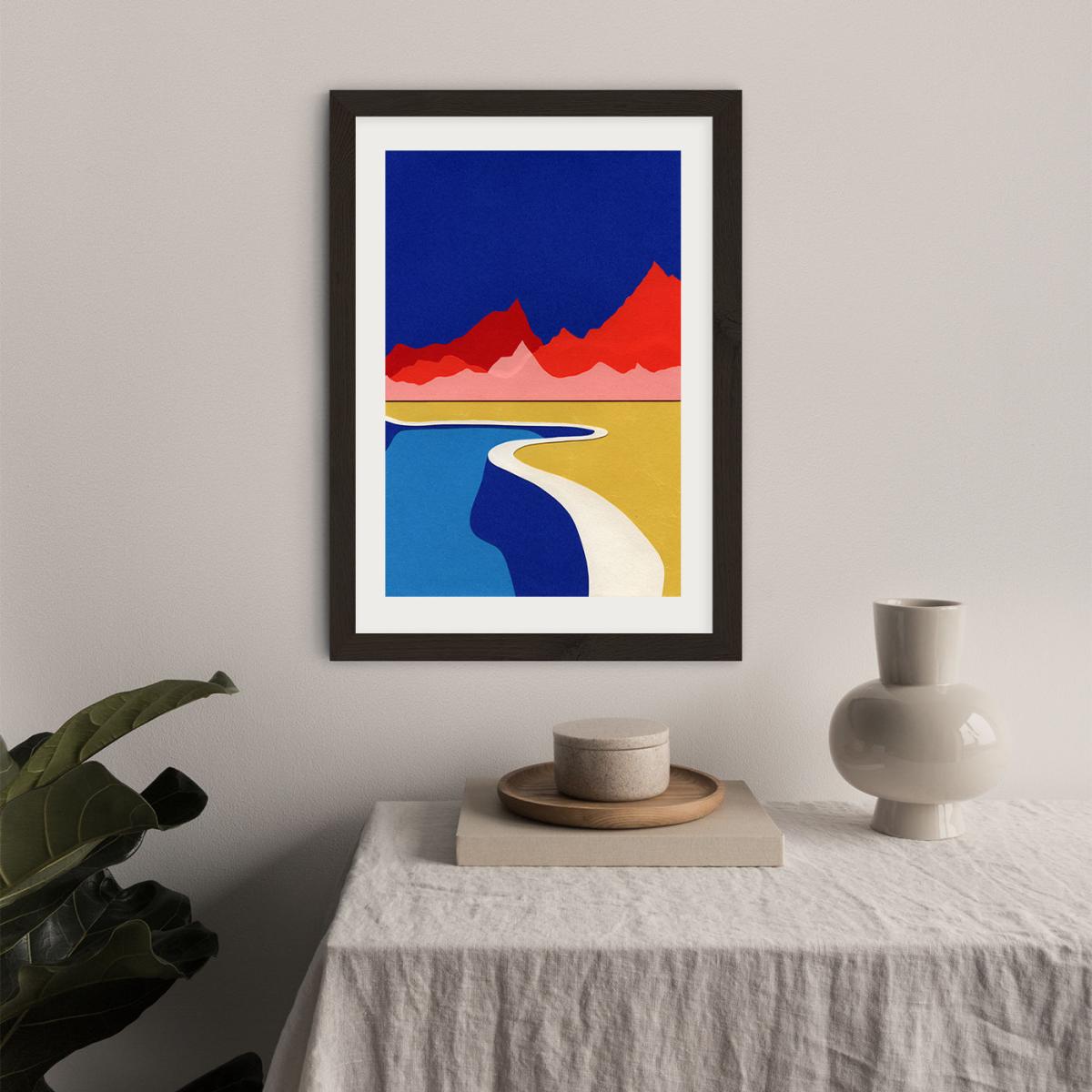 Red Hills Desert Pool Art Print Black Frame – image 5