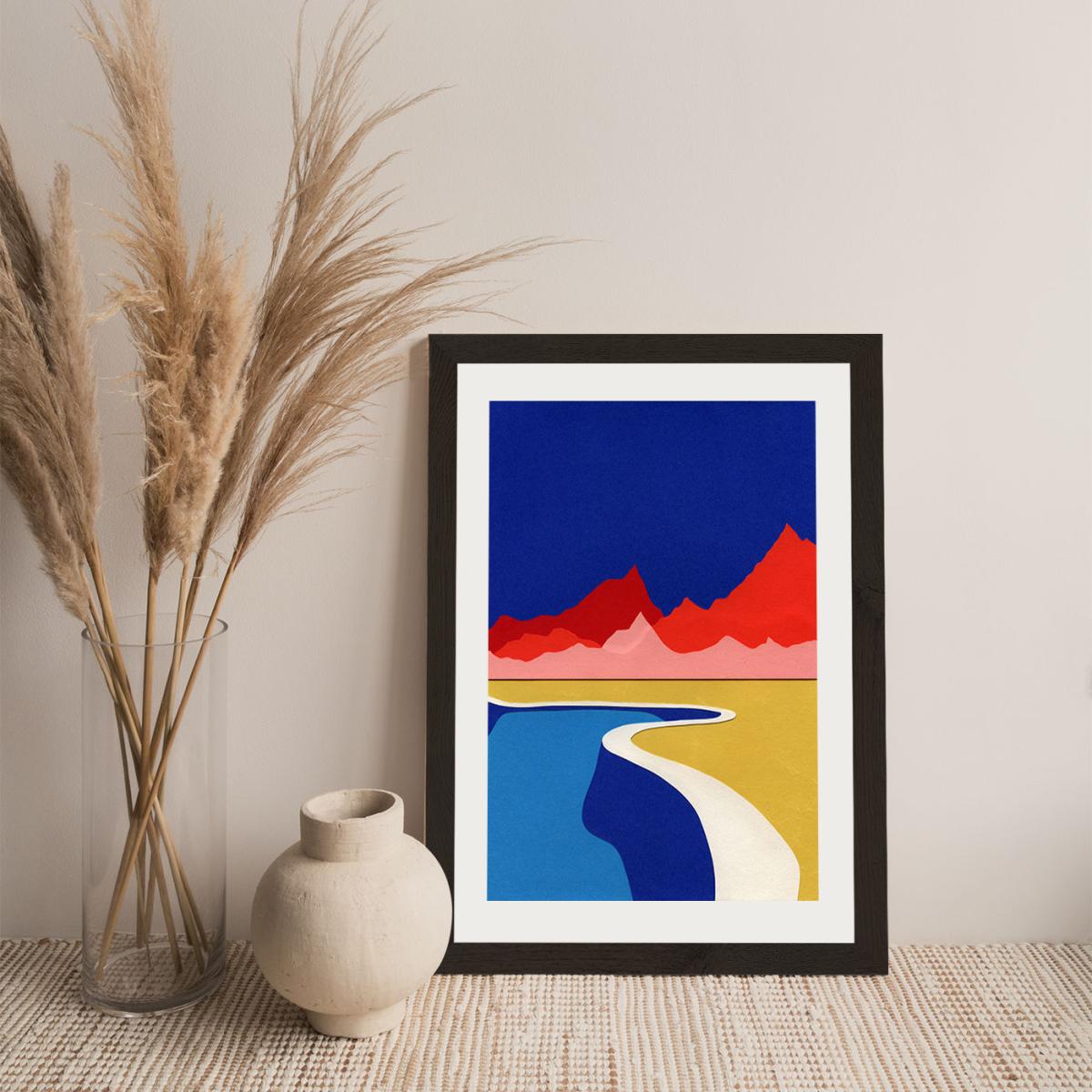 Red Hills Desert Pool Art Print Black Frame – image 6