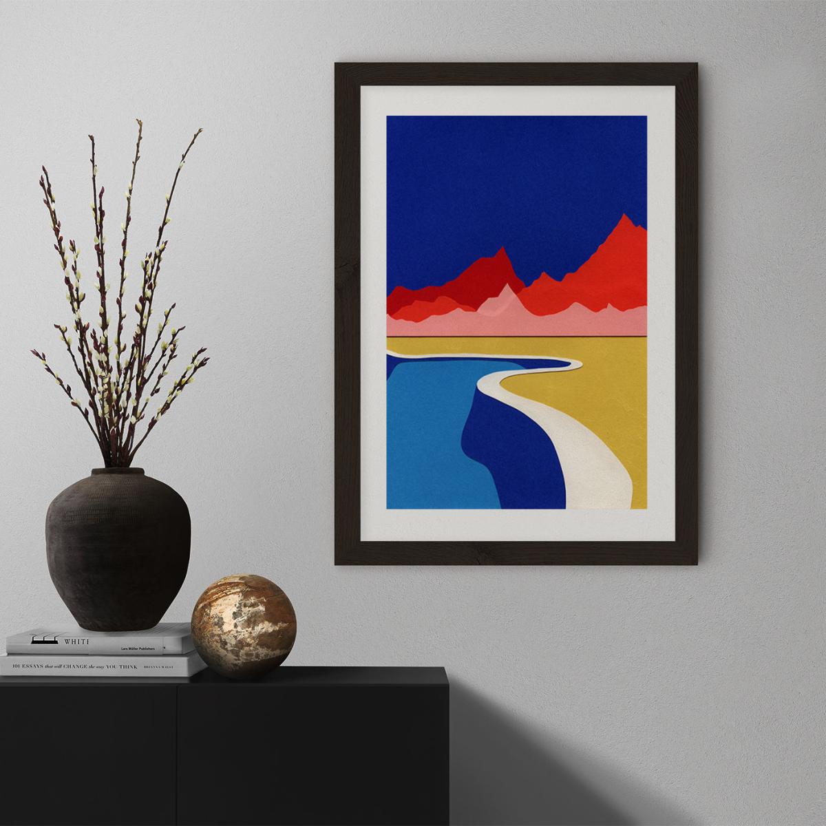 Red Hills Desert Pool Art Print Black Frame – image 7