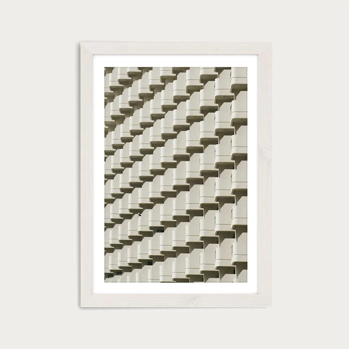 Balconies Man Art Print White Frame – image 1