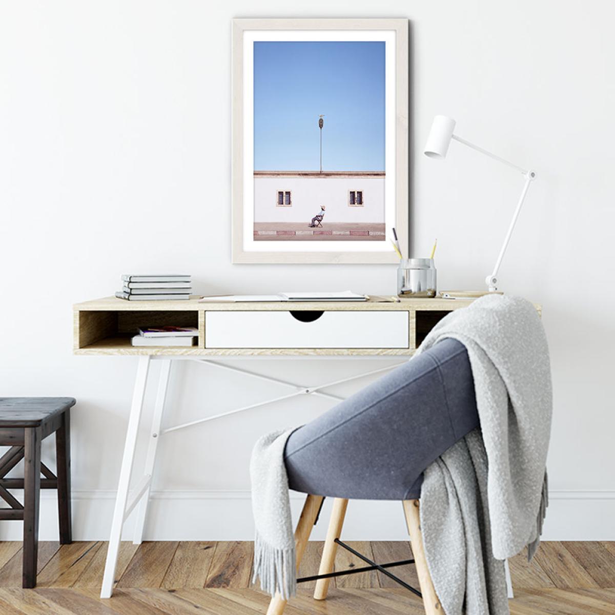 Sidewalk Sunbath Art Print White Frame – image 5