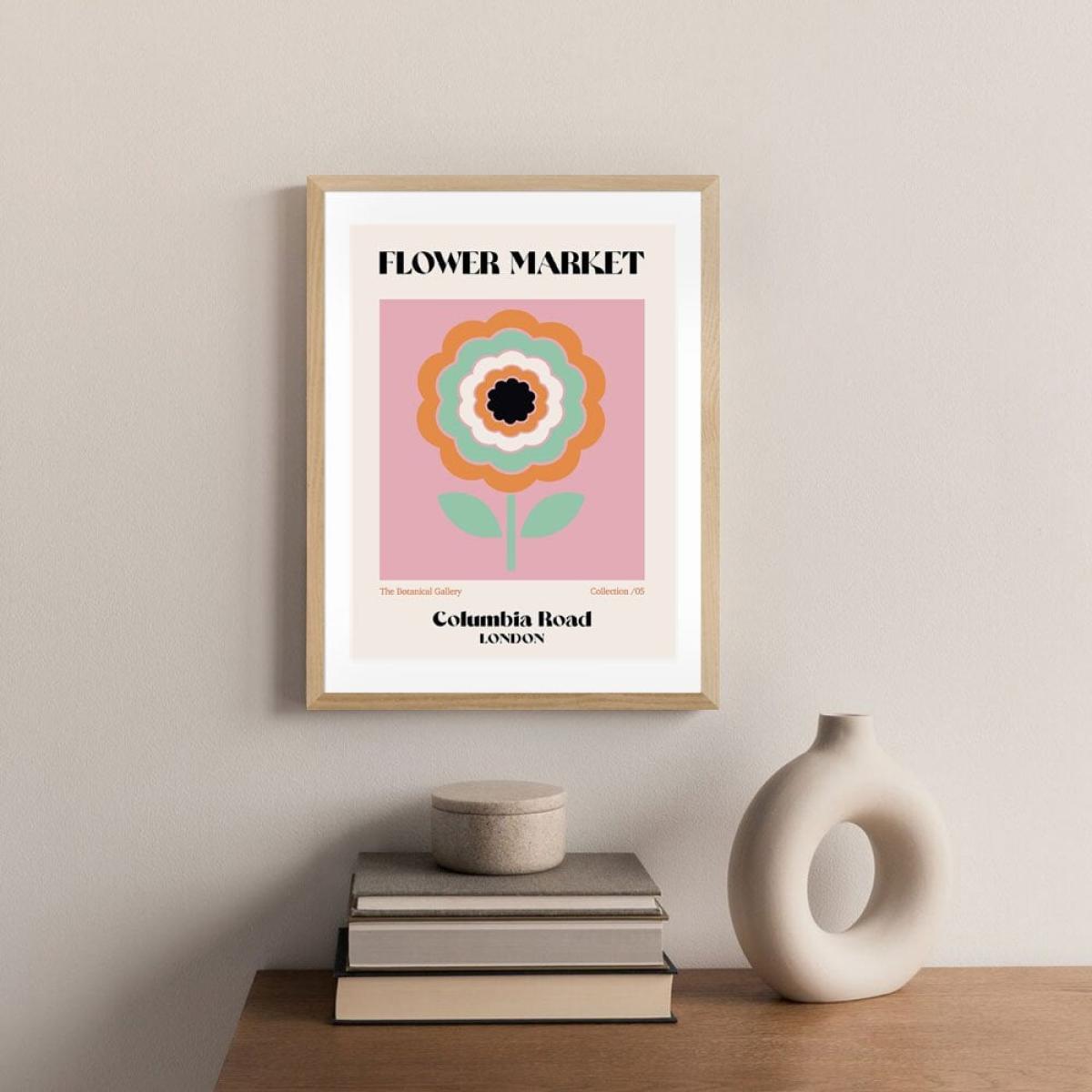 Columbia Road Flower Market, Graphic Print Colour: Black, Size: A1 – image 2