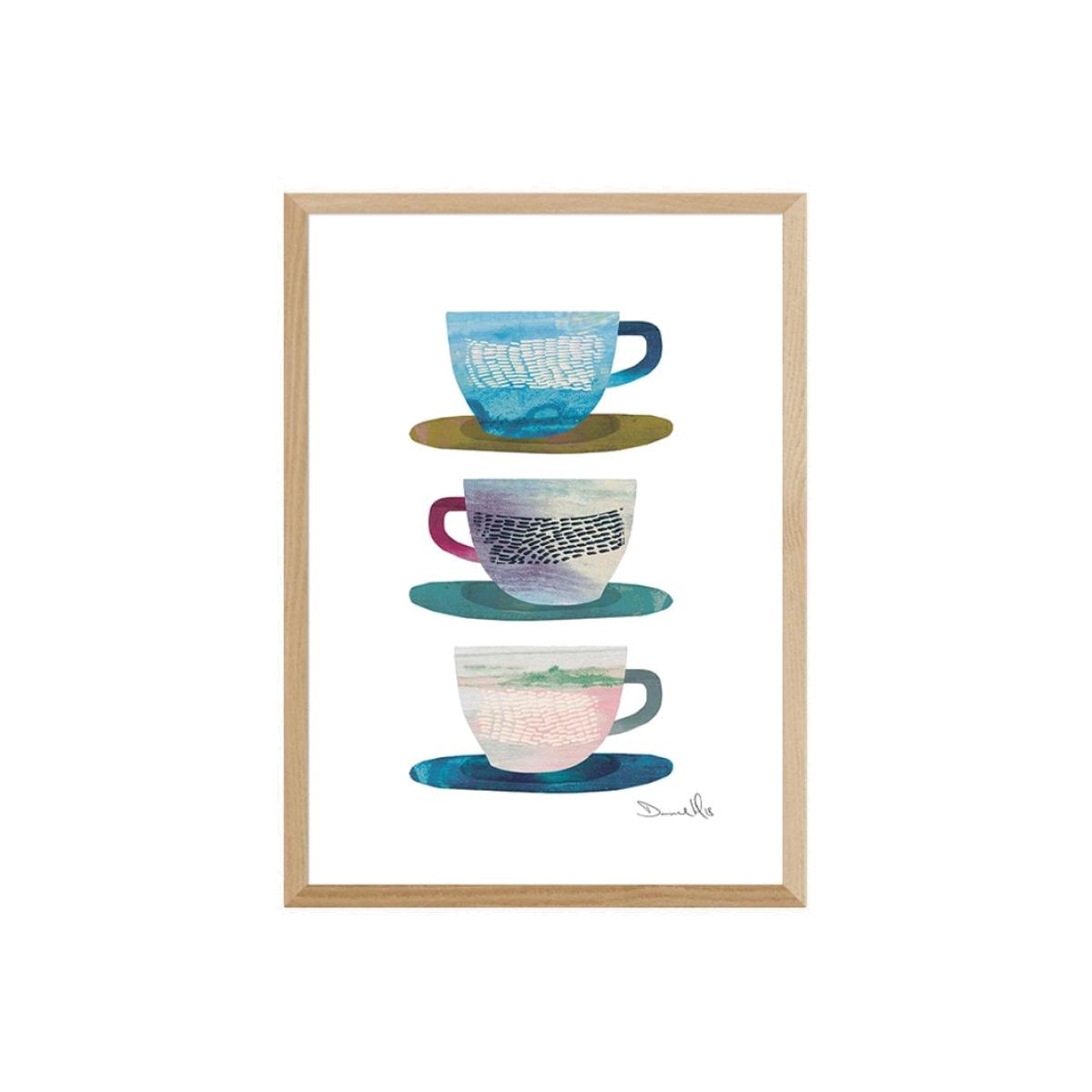 Tea Break, Illustrative Print Colour: Oak, Size: A2 – image 1