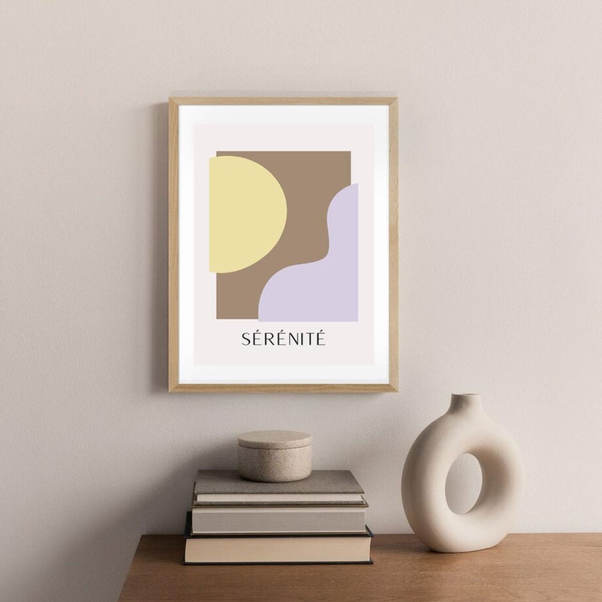Serenite Abstract Print Colour: White, Size: A2 – image 2