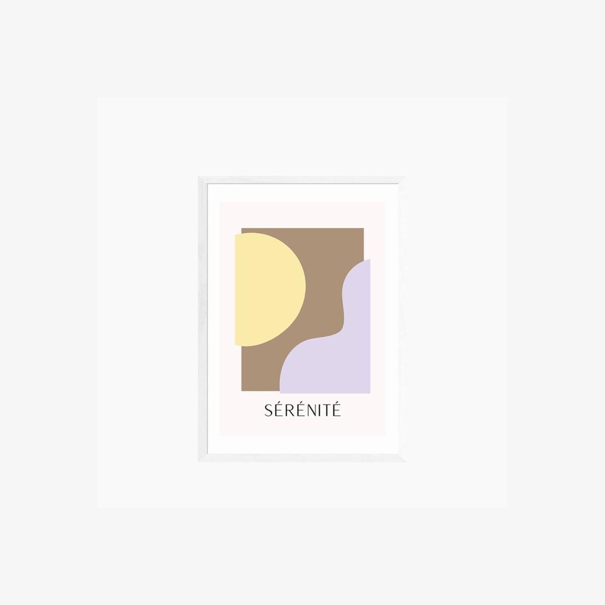 Serenite Abstract Print Colour: White, Size: A2 – image 1