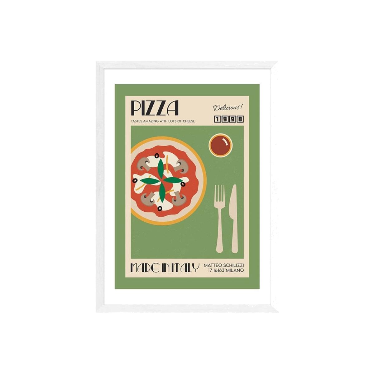 Taste of Italy Pizza, Graphic Print Colour: White, Size: A2 – image 1