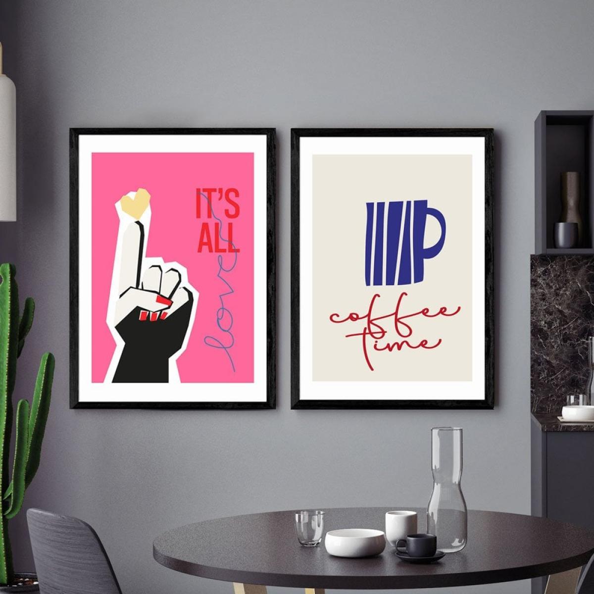 It's All Love Pink, Graphic Print Colour: Unframed, Size: A1 – image 2