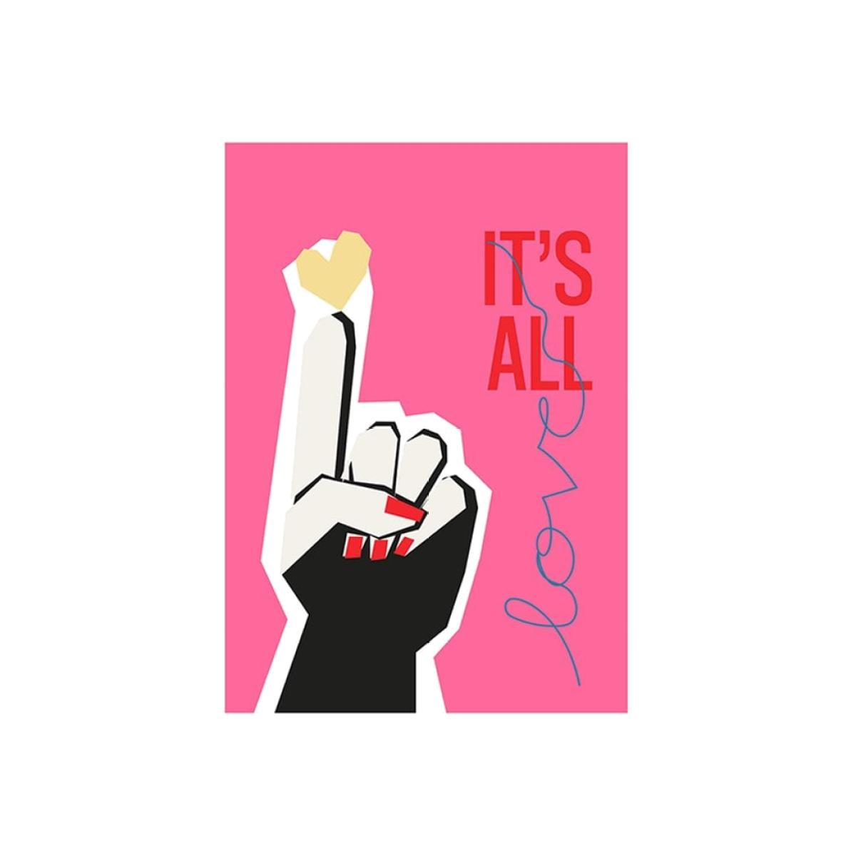 It's All Love Pink, Graphic Print Colour: Unframed, Size: A1 – image 1
