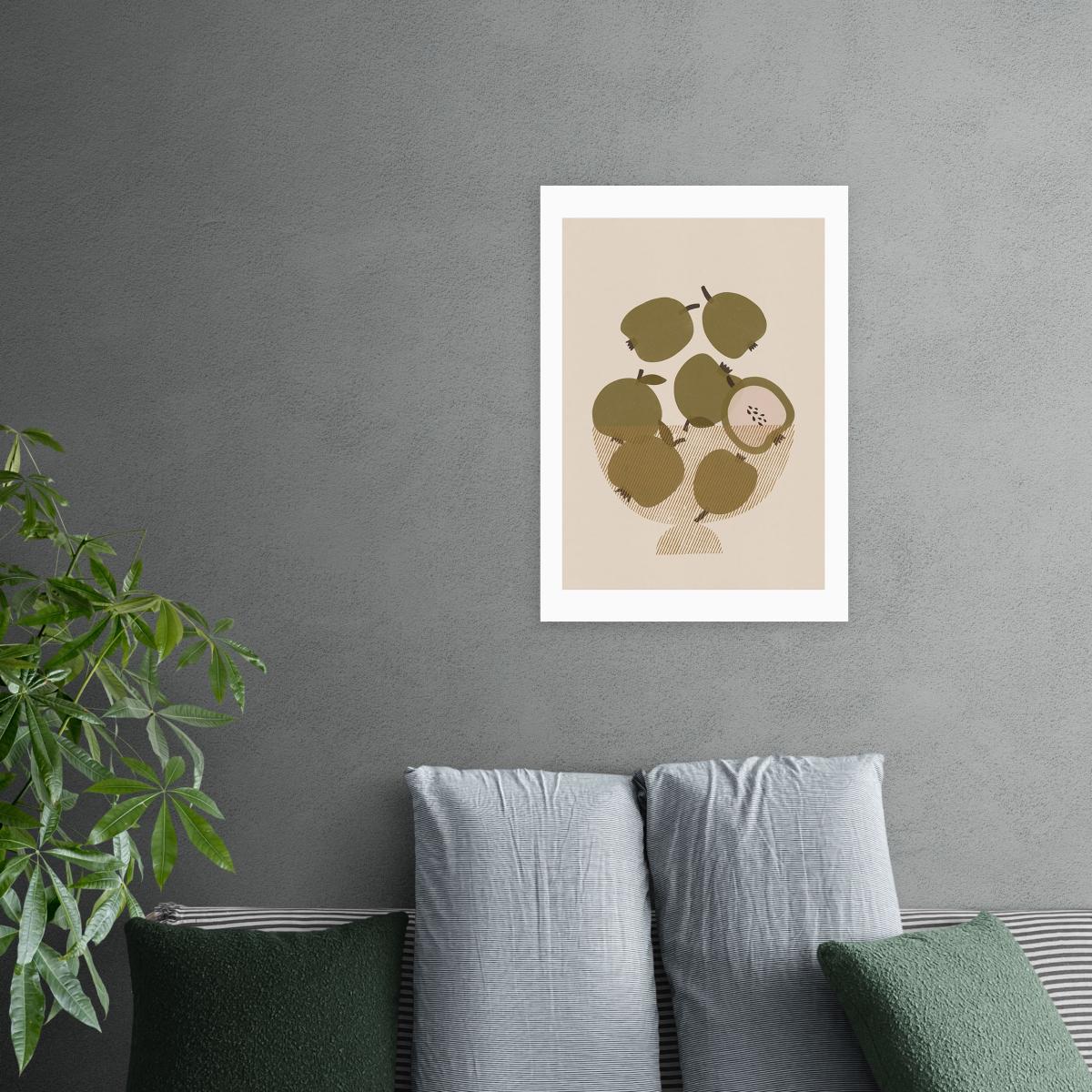 East End Prints Apple Bowl Print Green – image 1