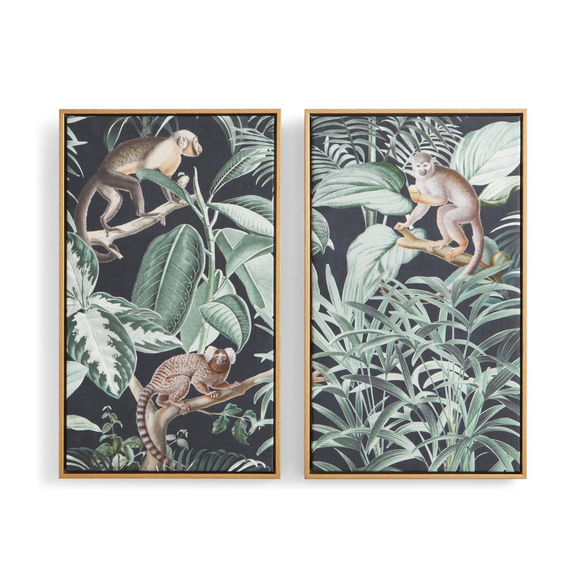 Set of 2 Monkey Framed Canvases – image 3