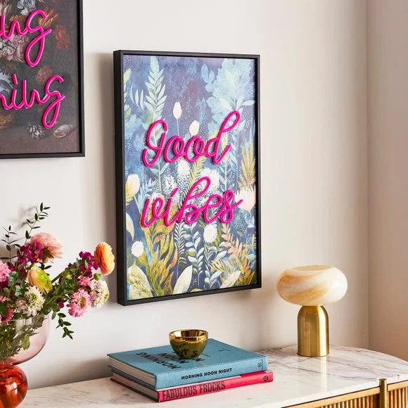 Good Vibes Light Up Neon Framed Print – image 2