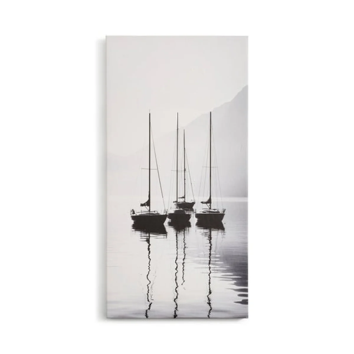 Monochrome Boats Canvas – image 3