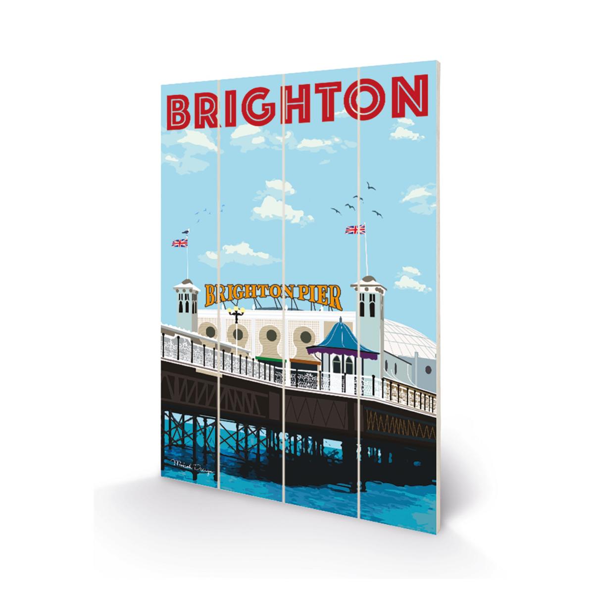 The Art Group Brighton Wooden Wall Art Blue/Red – image 2