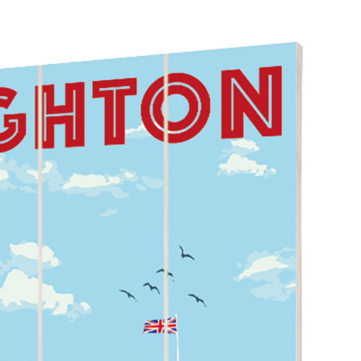 The Art Group Brighton Wooden Wall Art Blue/Red – image 3